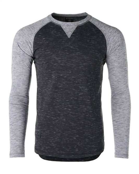 Zimego - Men's Baseball Retro Contrast Long Sleeve Raglan T-shirt