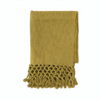 Creative Co-Op - Woven Cotton Throw Chartreuse