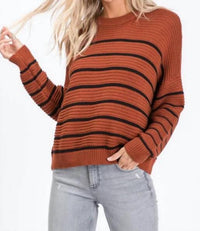 Hailey & Co - Fall Vibes Striped Sweater