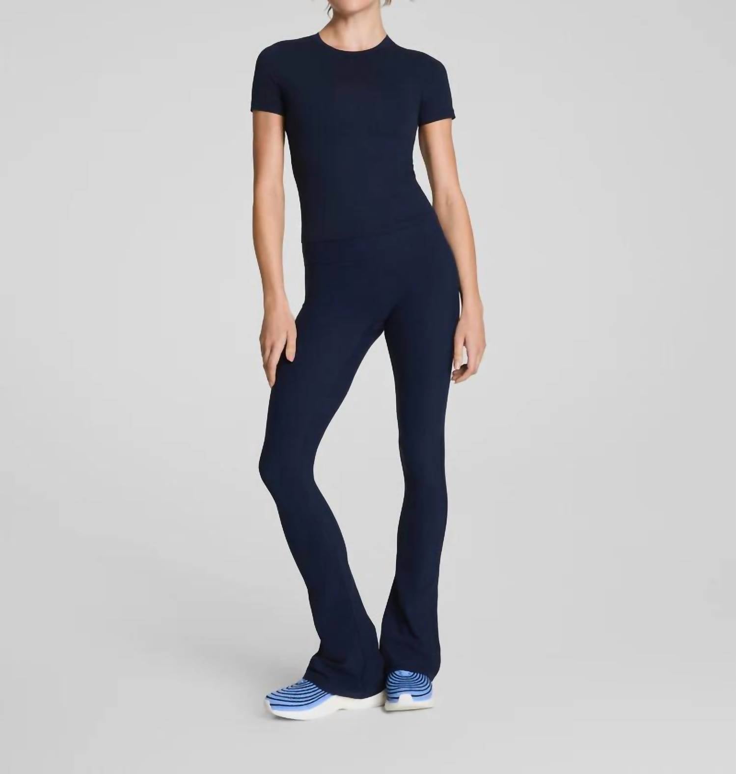 Spanx Micro Flare Pant in timeless navy - women's pants - alternate view
