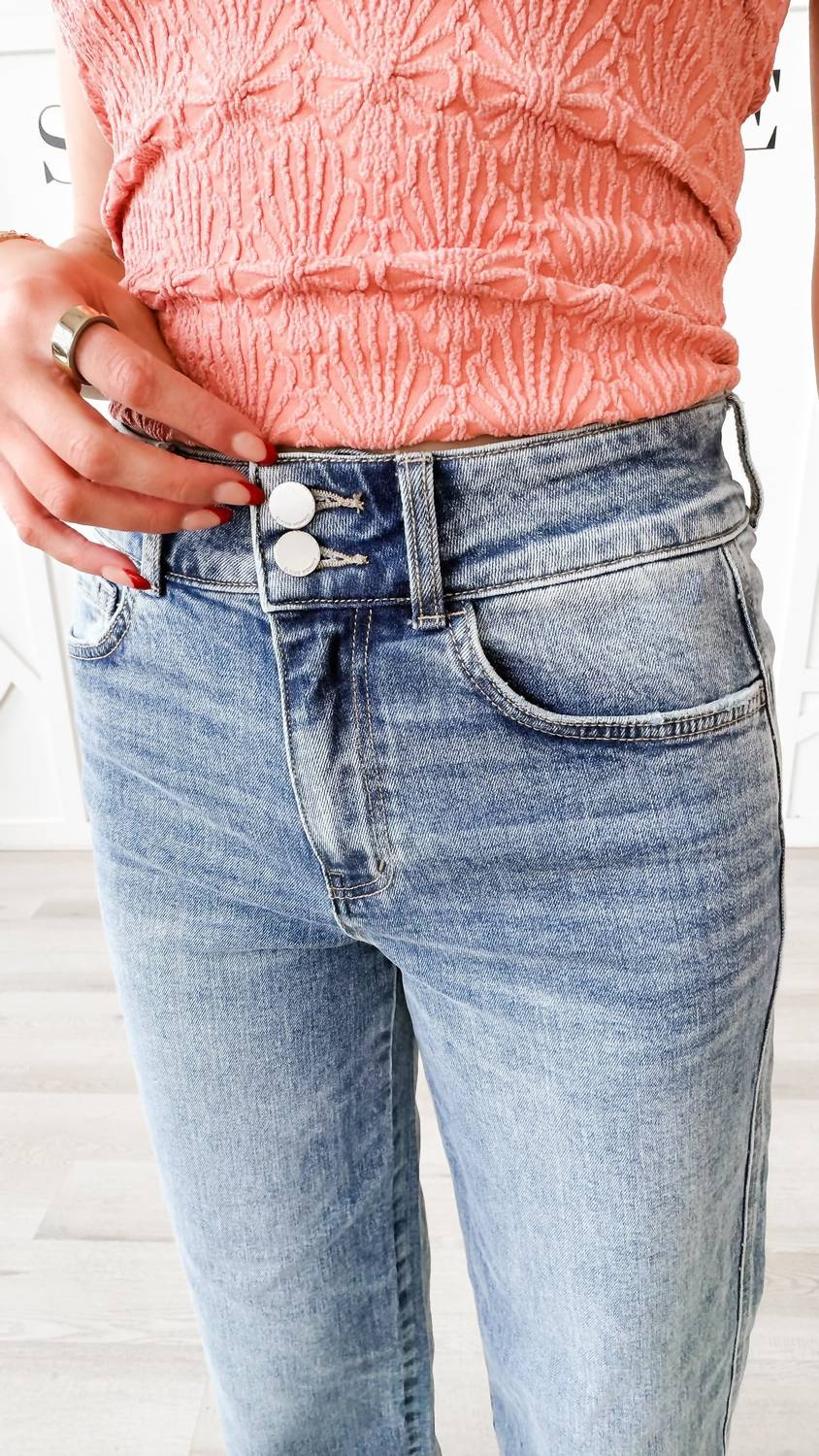 Flying Monkey - Super High Rise Trouser Hem Wide Jean