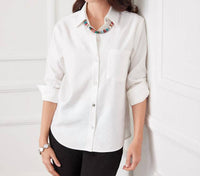 Karen Kane - Karen Kane: Ruched Sleeve Shirt