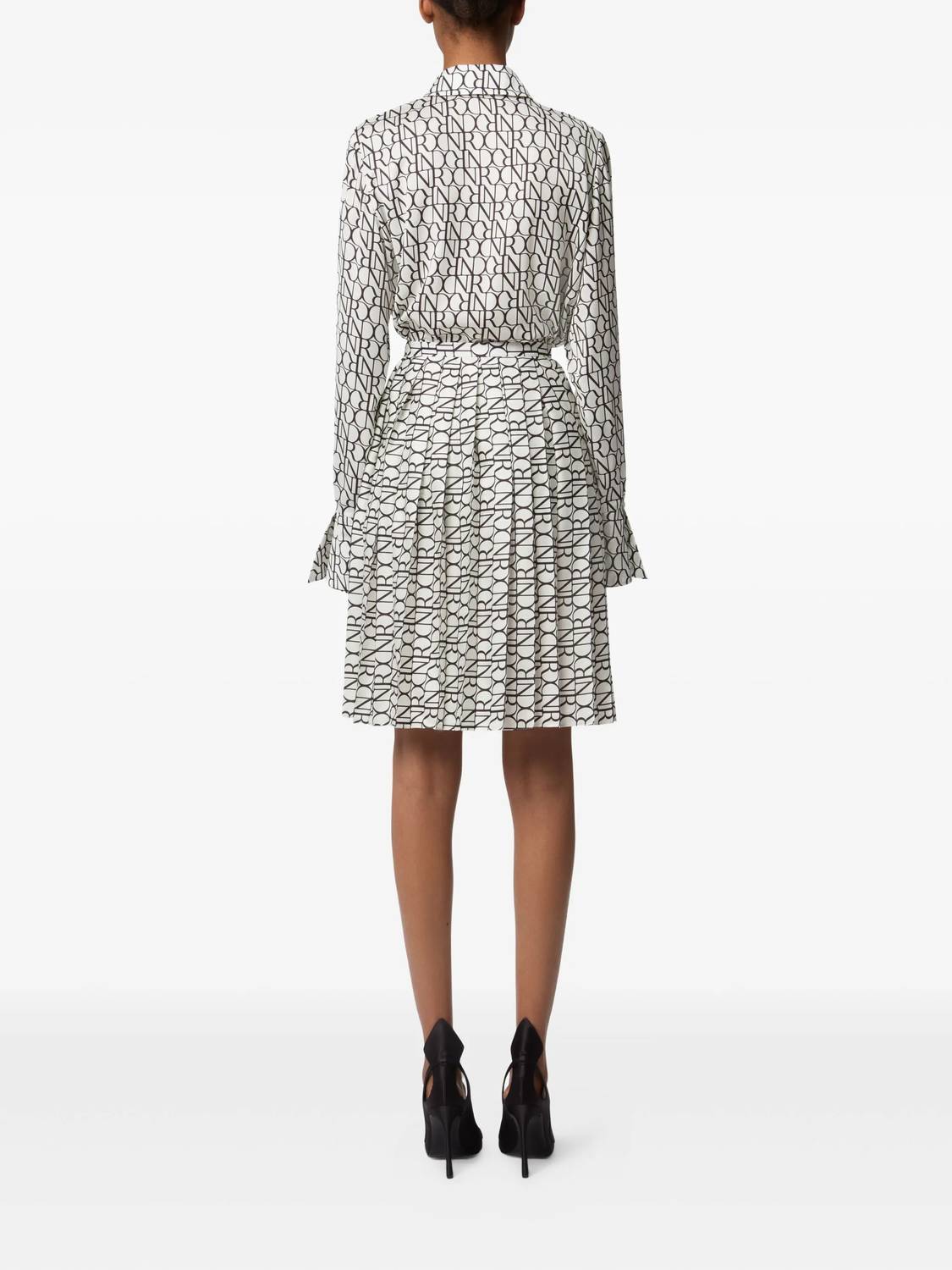 Nina Ricci - All Over Logo Pleated Mini Skirt
