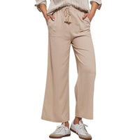 Urban Daizy - Wide Leg Linen Tassel Drawstring Pants