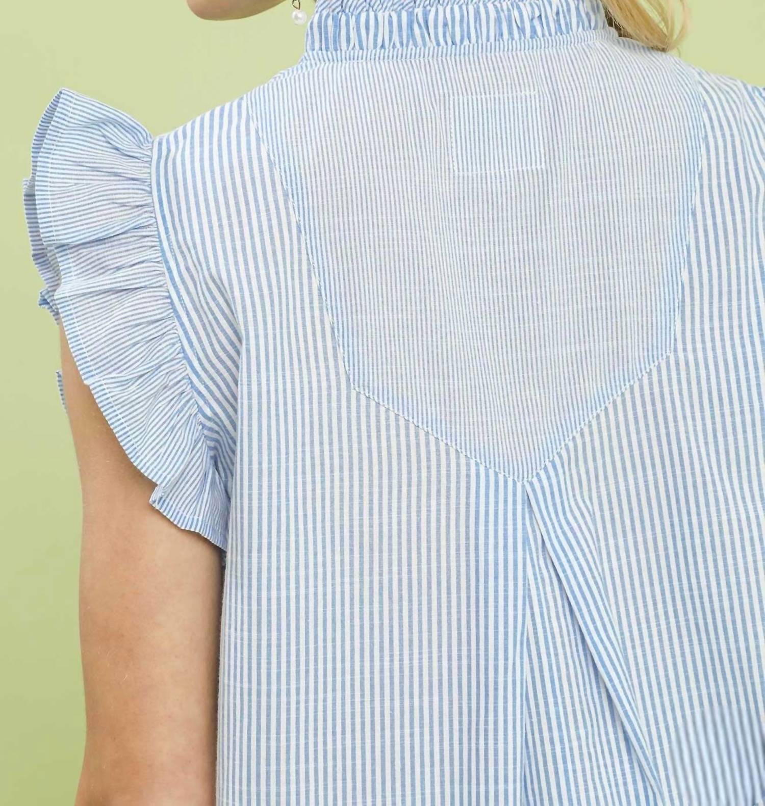 Umgee - Embroidered Ruffle Sleeve Top