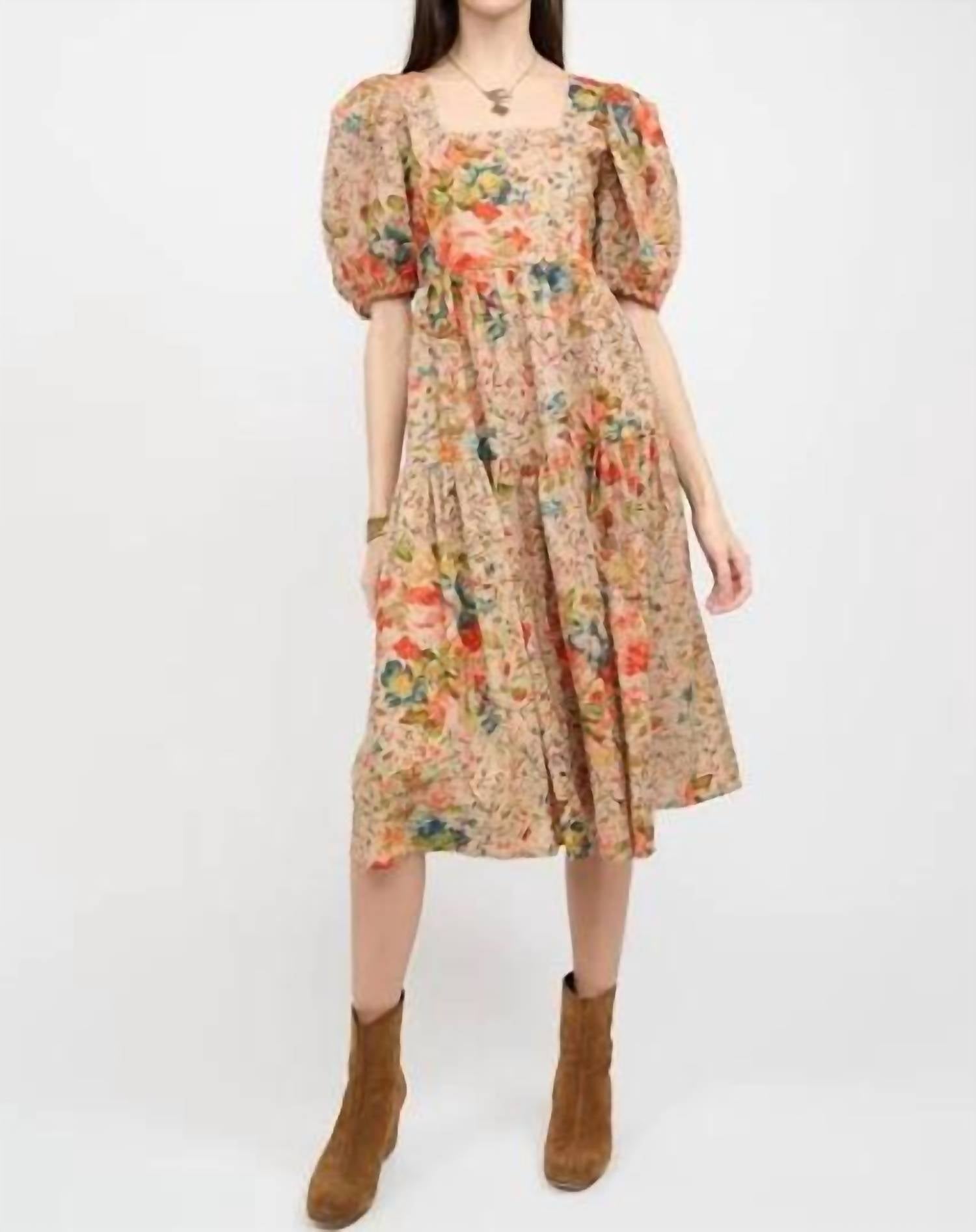 Ivy Jane - Women's Floral Eyelet Midi Dress
