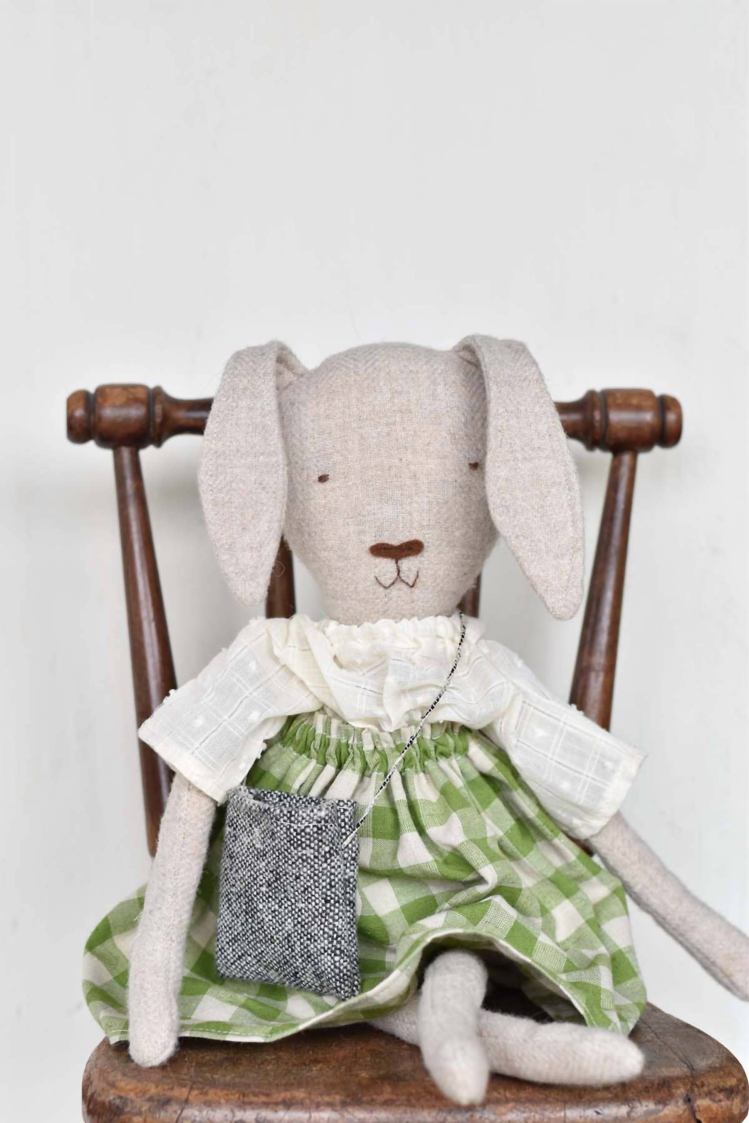 Woolgrass Farm - Ruthie The Rabbit With Gingham Skirt