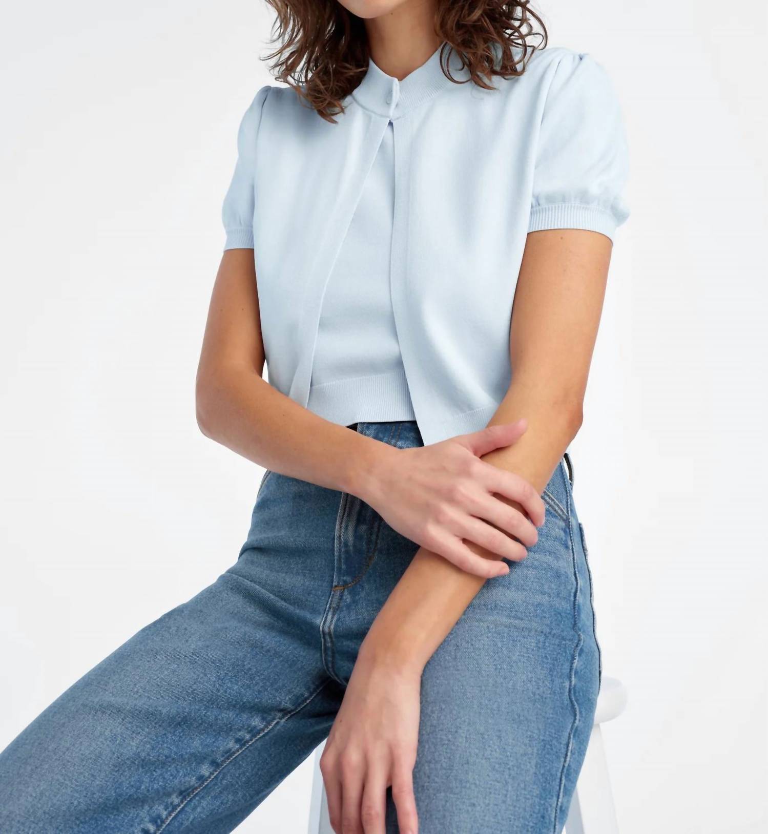 Favorite Daughter The Cecilia Cardigan in sky blue - women's cardigan - alternate view