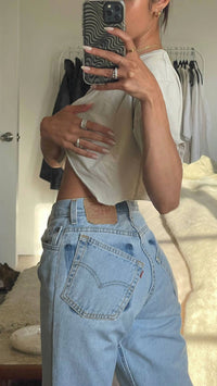 Aligrace - Allysa Tilted Split Jeans