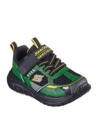 Skechers Boys Tracks Tractor Shoes in green black yellow - kids' sneaker - detail view