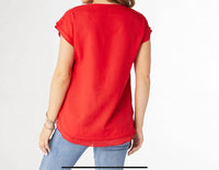 COCO + CARMEN Camellia Cap Sleeve Top With Layered Bottom - women's t-shirt - detail view