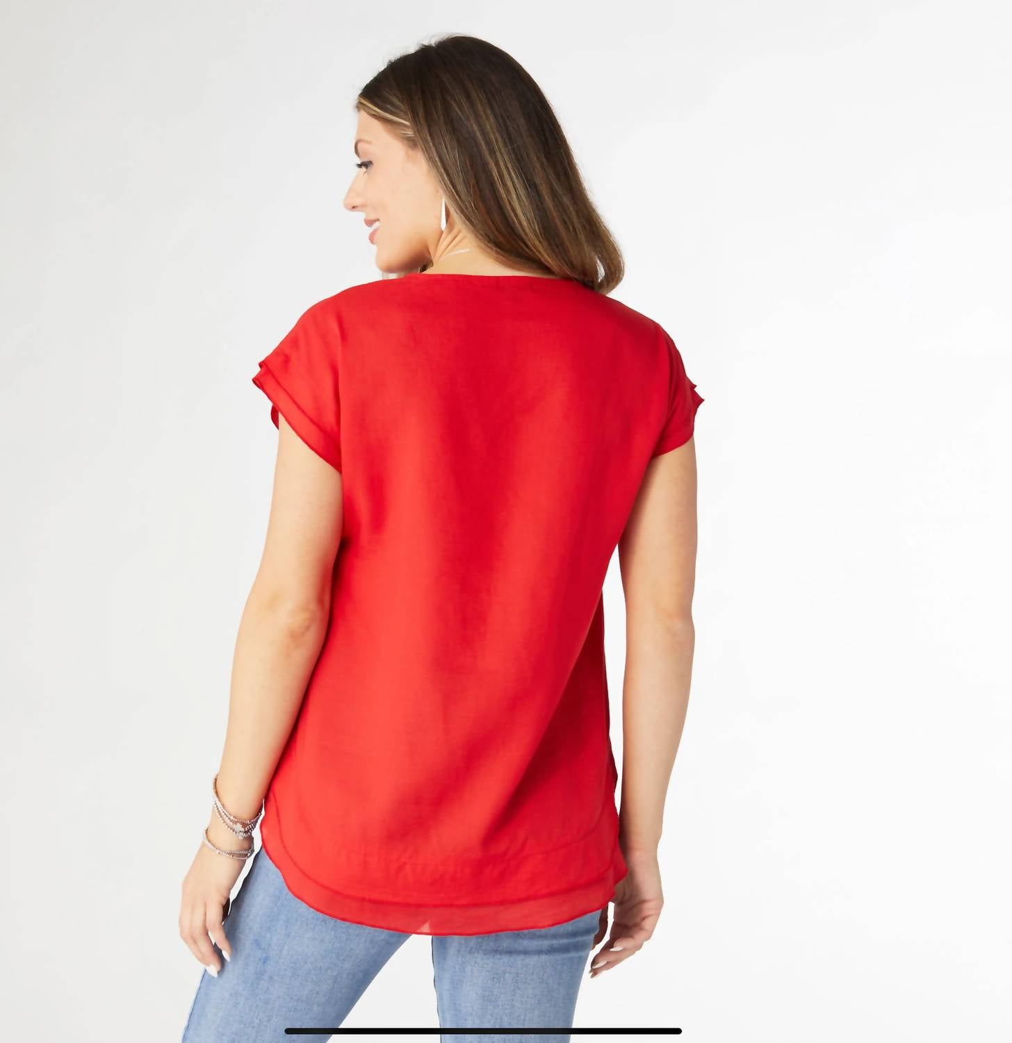 COCO + CARMEN Camellia Cap Sleeve Top With Layered Bottom - women's t-shirt - alternate view