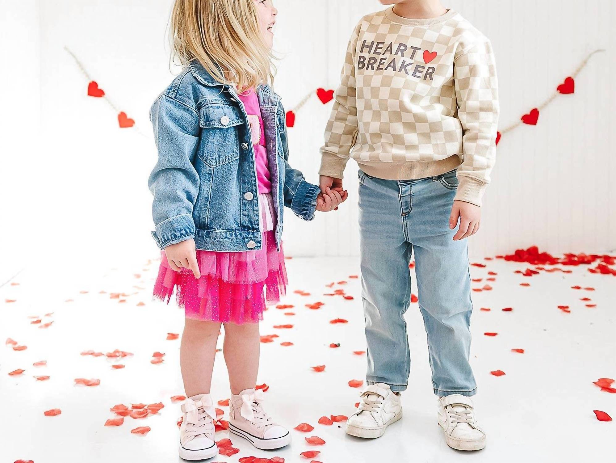 Sweet Wink - Kid's Heartbreaker Checkered Sweatshirt