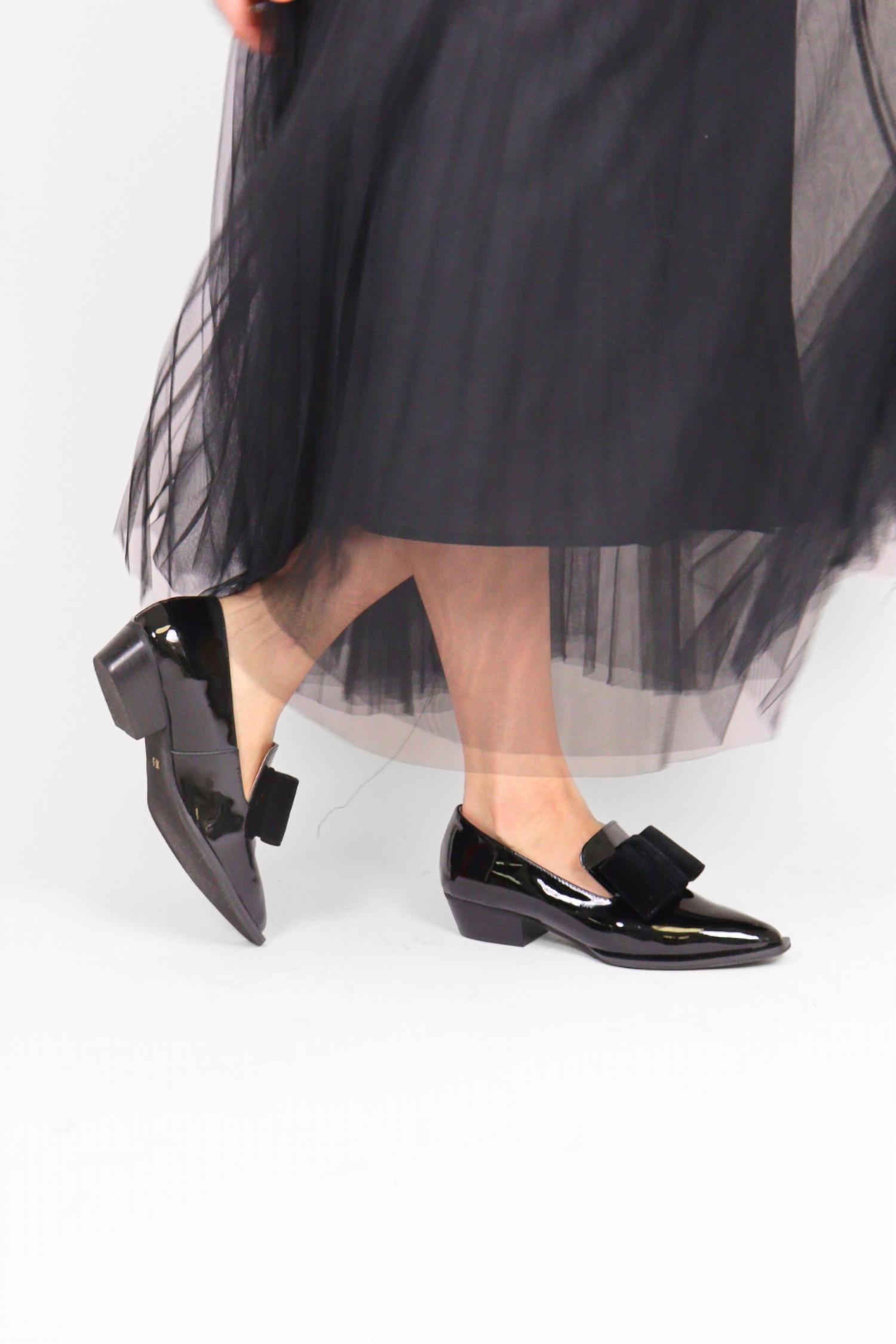 ALL BLACK Women's Pat And Bow Loafers in black - women's flats - view 8