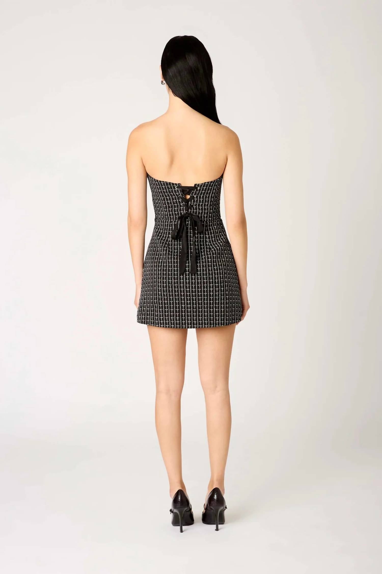 NIA Thea Strapless Dress in black - women's dress - detail view