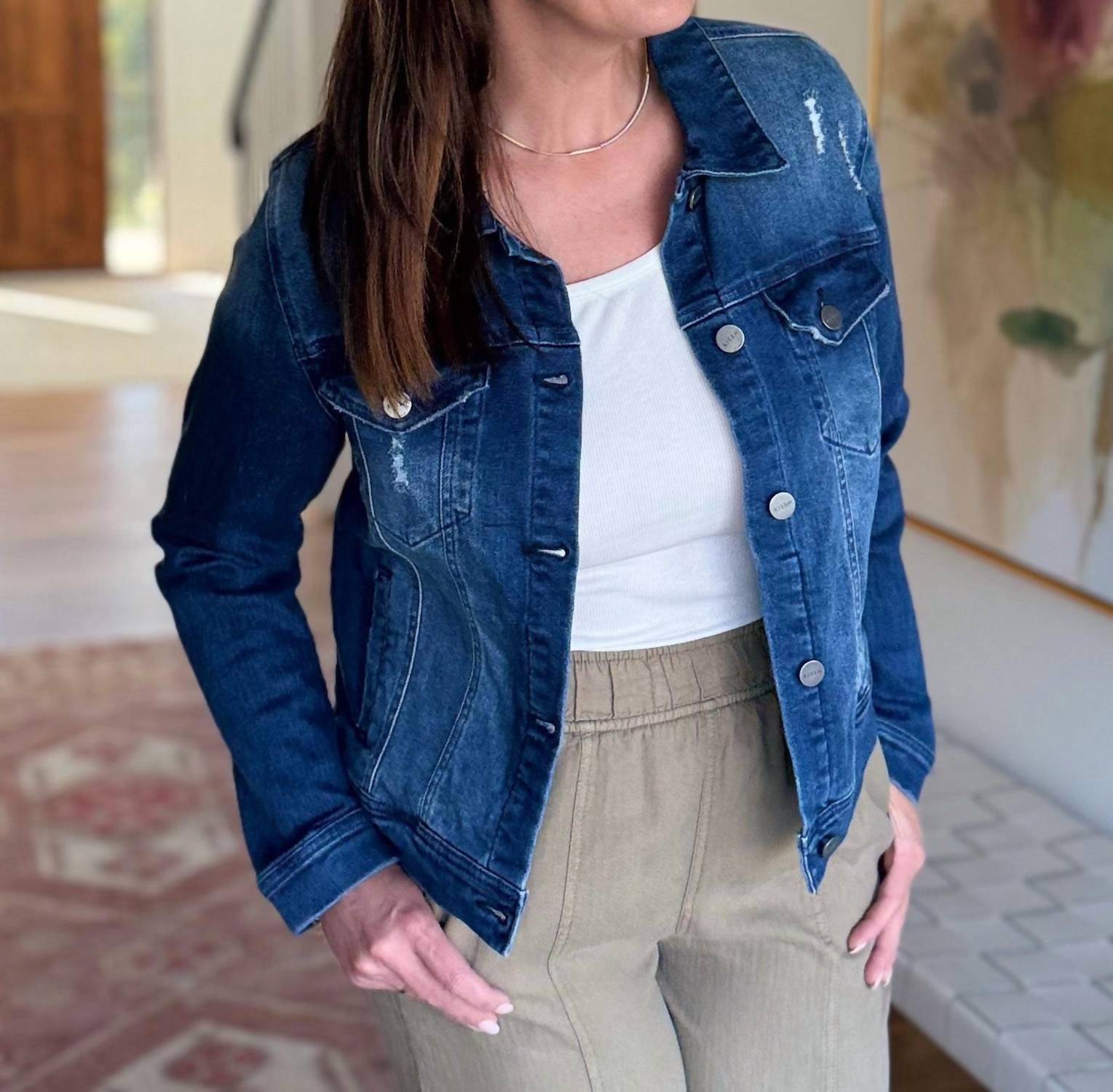 RISEN Classic Charm Denim Jacket in blue - women's jacket