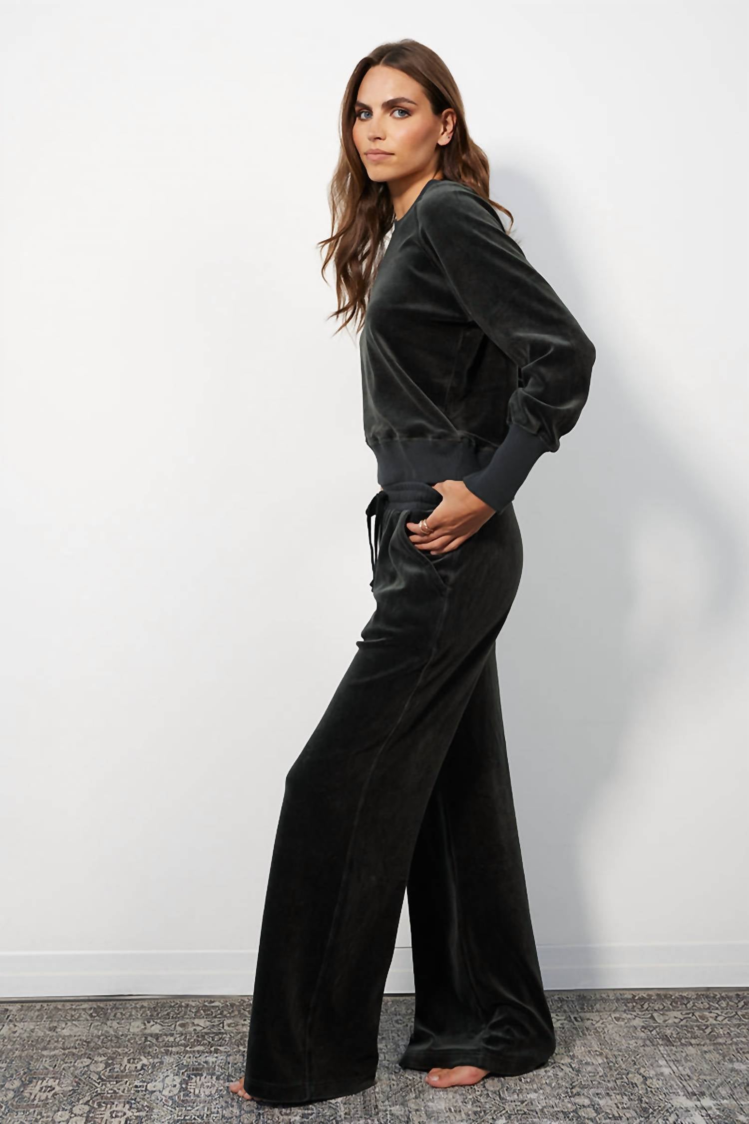 Bobi - Rib Mix Wide Leg Pant