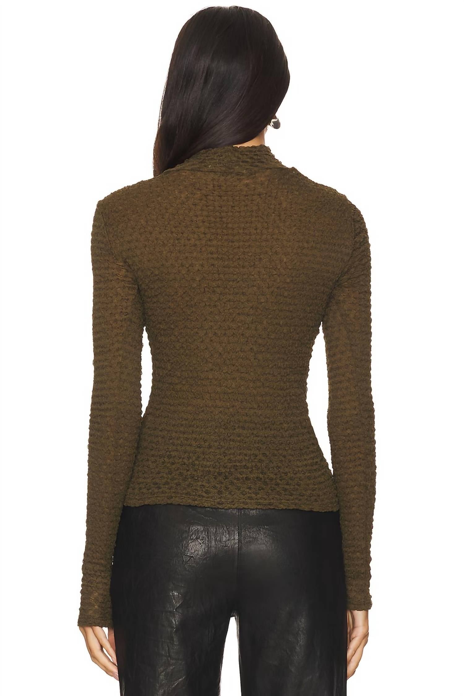 Frame - Mesh Lace Turtleneck Top