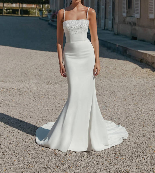 Sincerity - Stretch Crepe Fit And Flare Wedding Gown