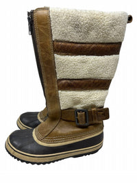 SOREL Women's Helen Of Tundra Leather Sherpa Tall Boots in flax sesame - women's shoe - alternate view