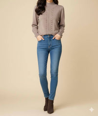 Kathie K - Mock Neck Knit Sweater