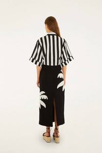 Farm Rio - Embroidered Palm Tree Maxi Skirt