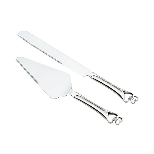 Creative Gifts International - Knife & Server Set With Double Heart Handles