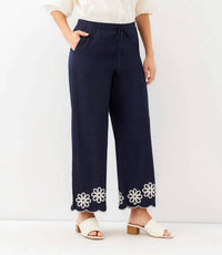 Karen Kane - Scallop Drawstring Pants - Petite