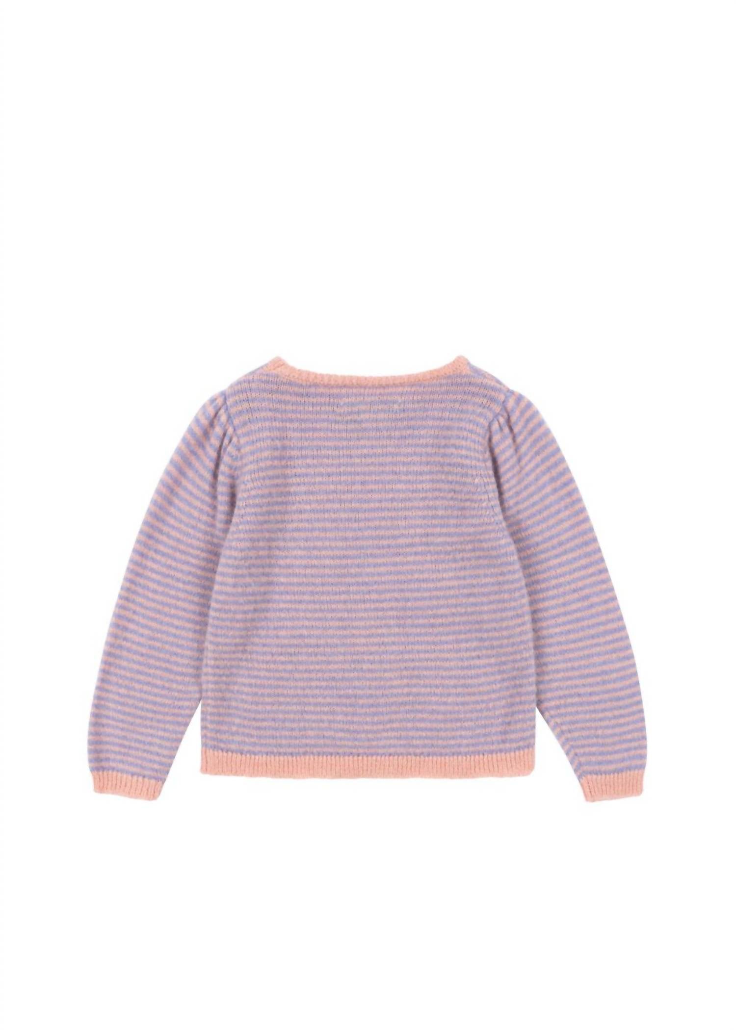 Konges Sløjd Kids' Berle Knit Sweater in pink purple - kids' sweater - detail view
