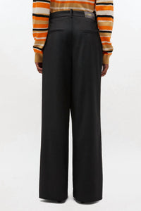 Ganni - Calendered Wool Mid Waist Pants