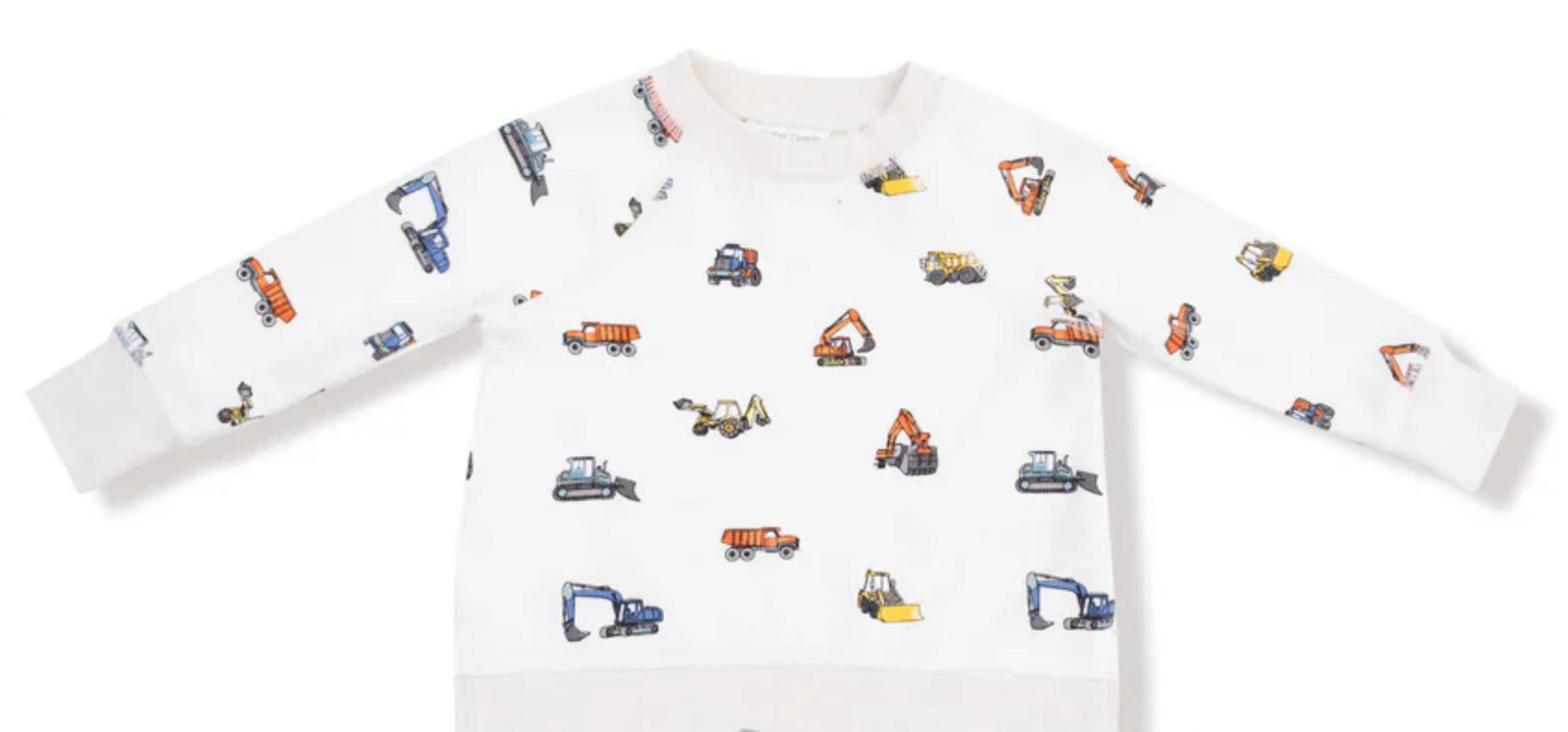 ANGEL DEAR Boy's Construction Vehicles Sweatshirt and Jogger Set in blue - item - detail view