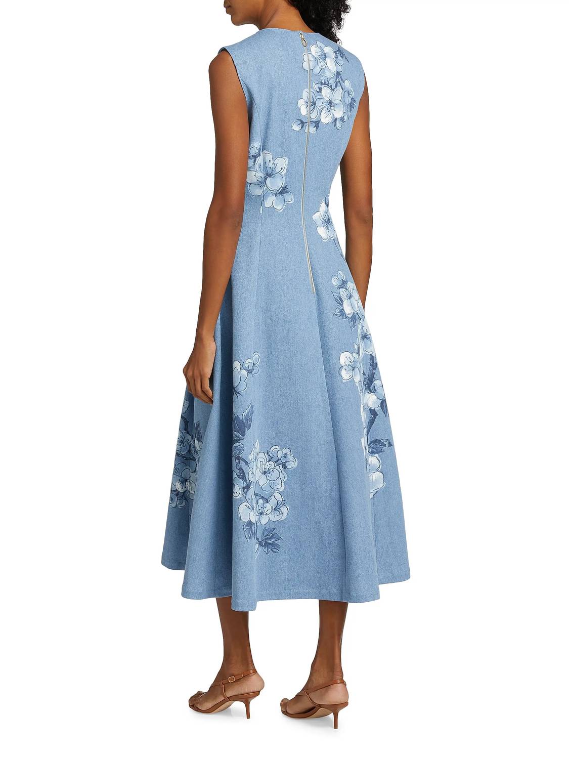 Oscar De La Renta - Sleeveless Cherry Blossom Printed Dress