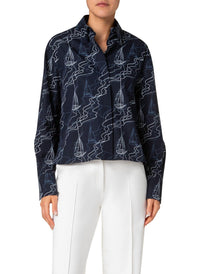 Akris Punto - Sailboat Print Poplin Blouse