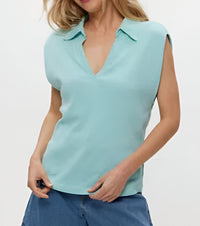 Michael Stars - Faye Power Shoulder Polo Top