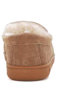Mykos Men's Faux Shearling Lined Moc Slipper in chestnut - men's loafer - alternate view