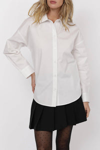 SAGE THE LABEL DAZED POPLIN SHIRT in white - women's shirt