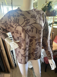 Before You - Women's Floral Print Long Sleeve Knit Top