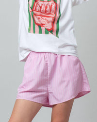 Urban Daizy Striped Shorts in pink - women's shorts