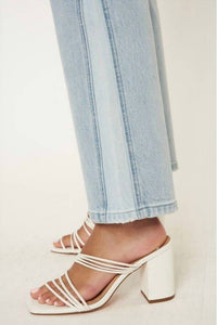 Kancan - High Rise Contrast Accent Straight Leg Jean