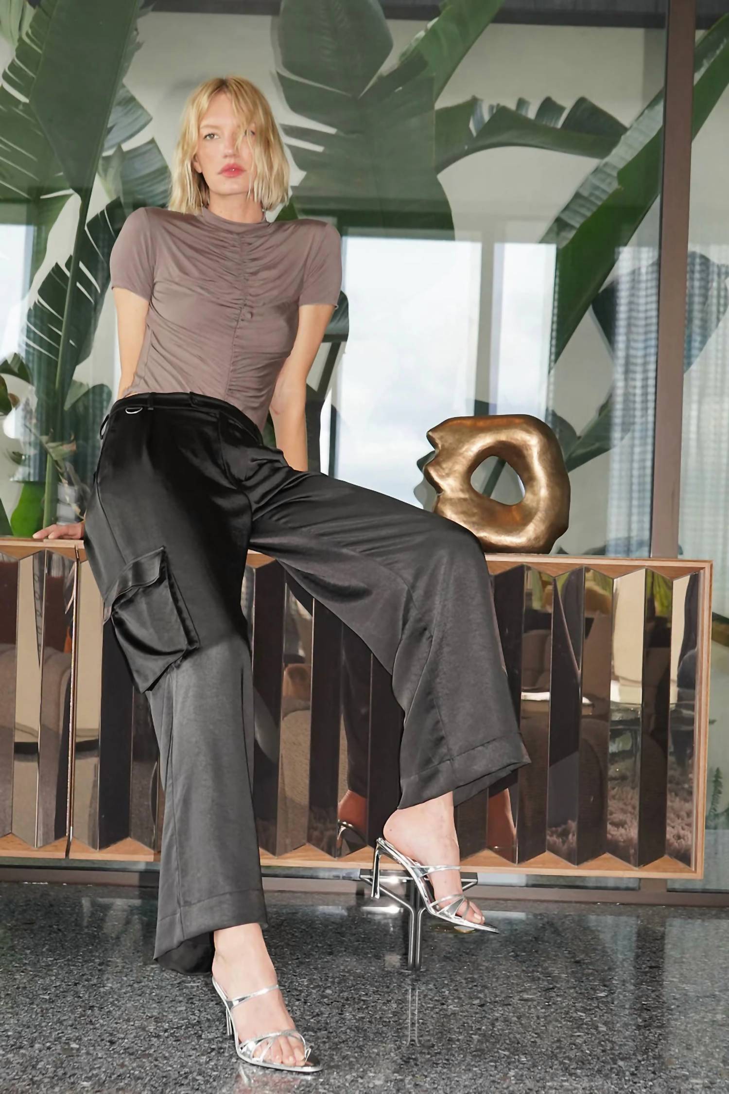 Lna - Lou Silky Cargo Pant