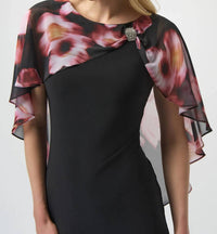 Joseph Ribkoff - Chiffon Cape Overlay Dress