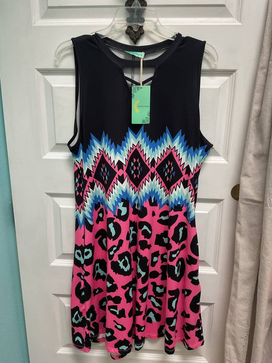 Sunshine & Rodeos - Women's Geometric & Leopard Pattern Dress