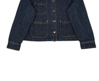 8apart Junior Women's Catherine Contrast Collar Denim Jacket in dark wash - women's jacket