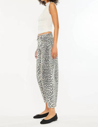Kancan - High Rise Leopard Horseshoe Jeans