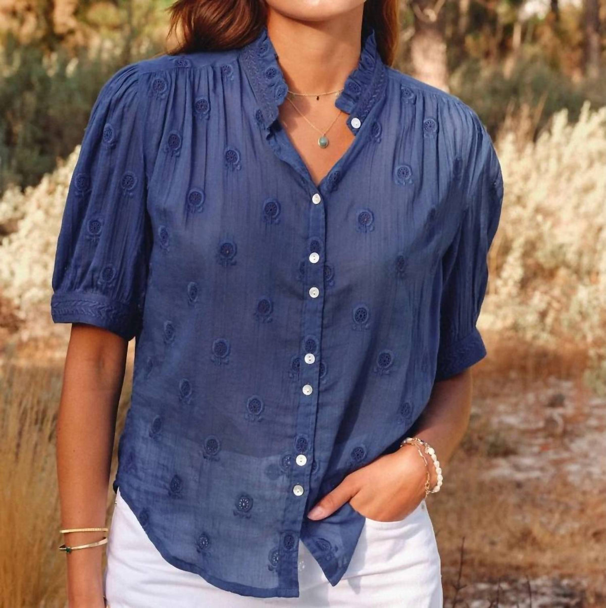 M.A.B.E. - Frani Embroidered Top