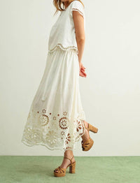 Miou Muse - Carolina Embroidered Skirt