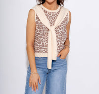 Entro - Chic Leopard Mock Layer Top