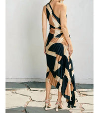 Dress Forum - Asymmetric Pleated Cutout Dress