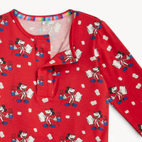 magnetic me Kid's Magnetic Pajama Set in red cocoa club - kids' sleepwear - detail view