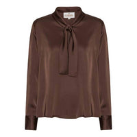 Karmamia Audrey Blouse in semi rich brown - women's blouse - detail view